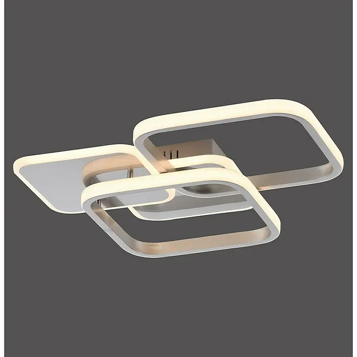 Just Light LED-Deckenleuchte SEVENT - 41 W, L x B x H: 46 x 39,4 x 8,7 cm, Stahl, Warmweiß - Moderne Deckenleuchte mit quadratischem Design und LED-Beleuchtung für eine stilvolle Raumausleuchtung.