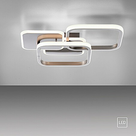 Just Light LED-Deckenleuchte SEVENT (41 W, L x B x H: 46 x 39,4 x 8,7 cm, Stahl, Warmweiß)