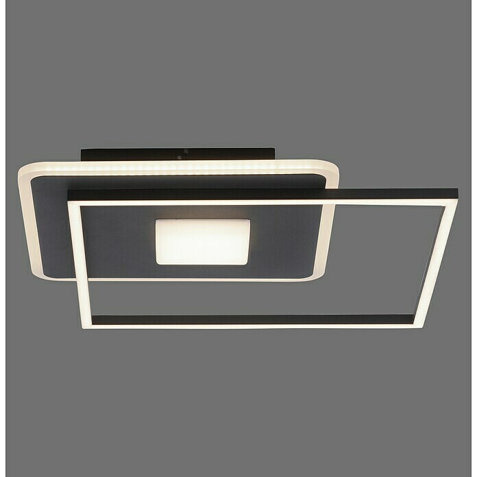 Just Light LED-Deckenleuchte DOMINO (30 W, L x B x H: 45 x 45 x 6,5 cm, Schwarz, Warmweiß) | BAUHAUS