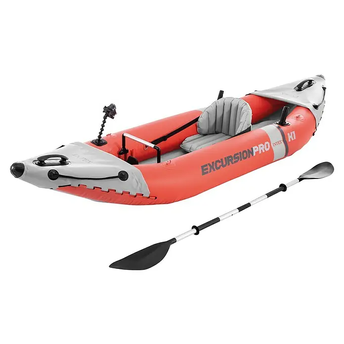 Intex Kajak Komplettset Excursion Pro - Nutzlast: 100 kg, Geeignet für: 1 Person - Aufblasbares Kajak Intex Excursion Pro K1, ideal für Paddeltouren. Mit Paddel für sofortigen Einsatz auf dem Wasser.