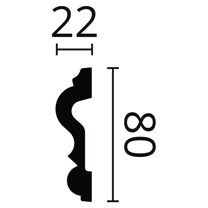 Nmc Decoflair Wandleiste Z13 (2 m x 22 mm x 80 mm, Hochverdichteter Polyurethanschaum (PU)) | BAUHAUS