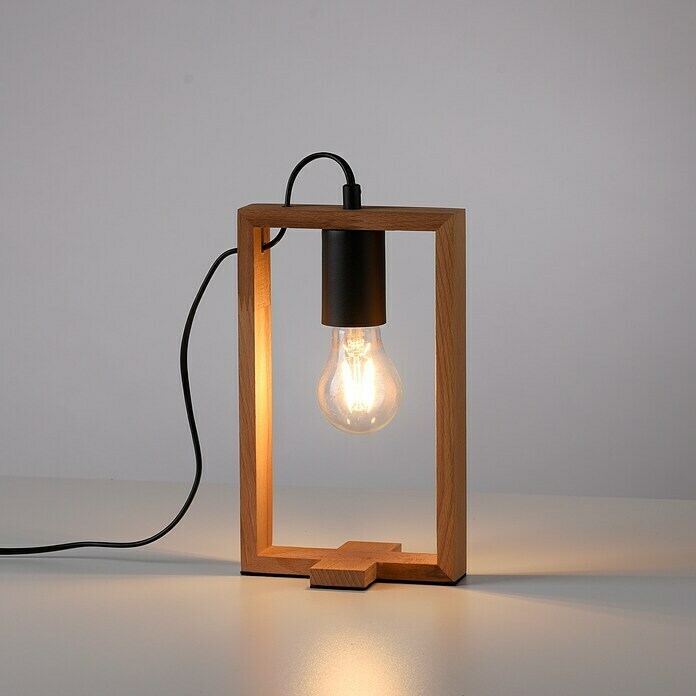 Just Light Tischleuchte FRANKY (L x B x H: 15 x 10 x 28,5 cm, Schwarz, E27) | BAUHAUS