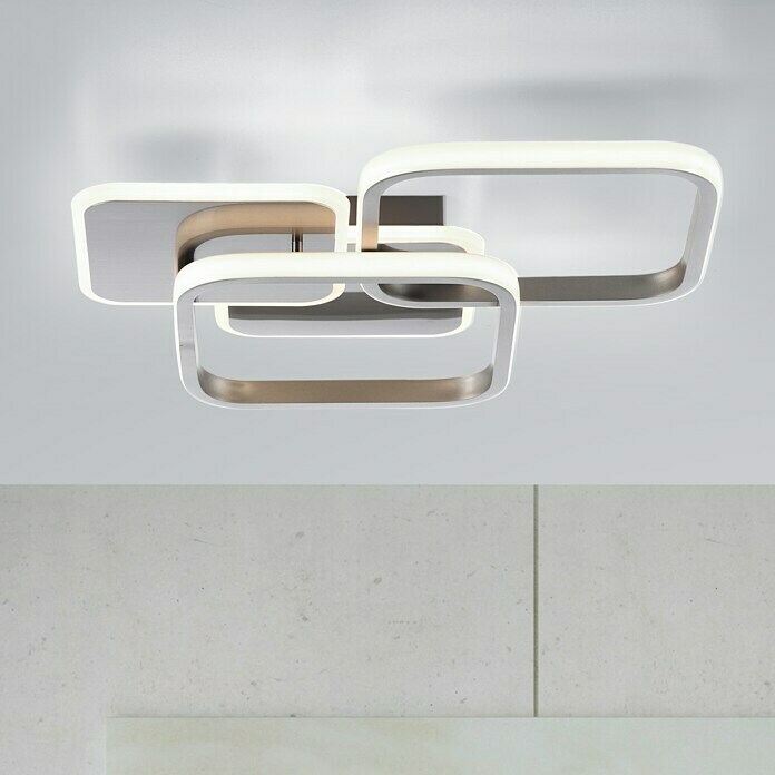 Just Light LED-Deckenleuchte SEVENT (41 W, L x B x H: 46 x 39,4 x 8,7 cm, Stahl, Warmweiß) | BAUHAUS