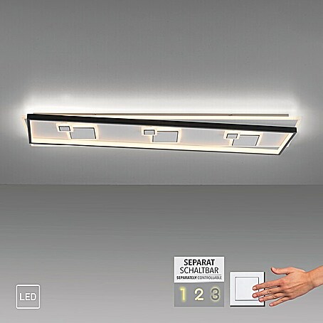 Paul Neuhaus LED-Deckenleuchte MAILAK (39 W, L x B x H: 97,5 x 30 x 5,5 cm, Weiß, Warmweiß)