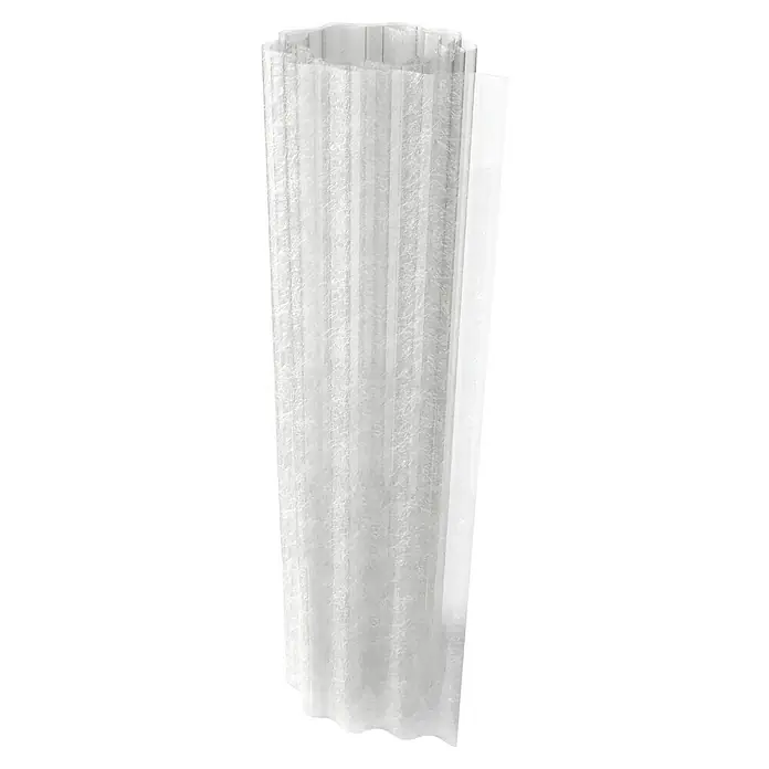 Wellpolyester Meterware Owellan - Breite: 2,5 m, Max. Zuschnittsmaß: 30 m, Profil: 76/18 mm - Eine aufgerollte, durchscheinende Fiberglas-Wellplatte. Ideal für Carports, Terrassen oder als lichtdurchlässige Dacheindeckung.