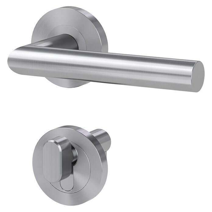 Diamond Doors WC-Knopfzylinder für Gegenseite (Edelstahloptik, Tür nach innen öffnend, Geeignet für: Ganzglas-Drehtüren)