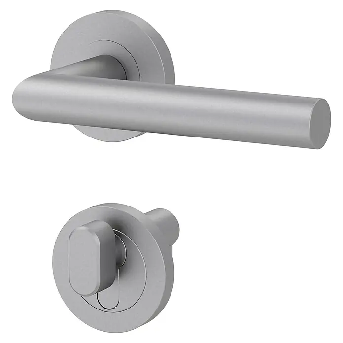 Diamond Doors Knaufzylinder WC/Bad für Schlossgegenseite EV1 - Baulänge innen: 21,5 mm, Baulänge außen: 16 mm, Anzahl Schlüssel: 0 Stk. - Grauer Türgriff und Schlossgarnitur, modernes Design für Innentüren, schlichte Eleganz und Funktionalität.