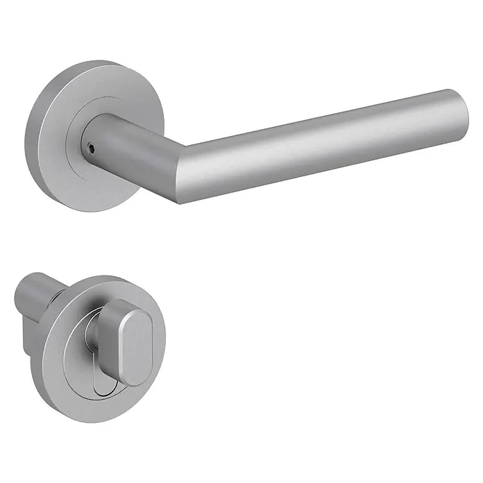 Diamond Doors Knaufzylinder WC/Bad für Schlossgegenseite EV1 - Baulänge innen: 21,5 mm, Baulänge außen: 16 mm, Anzahl Schlüssel: 0 Stk. - Türbeschlag-Set mit einem Türgriff und einem Drehknopf in schlichtem Design, ideal für moderne Innenräume.