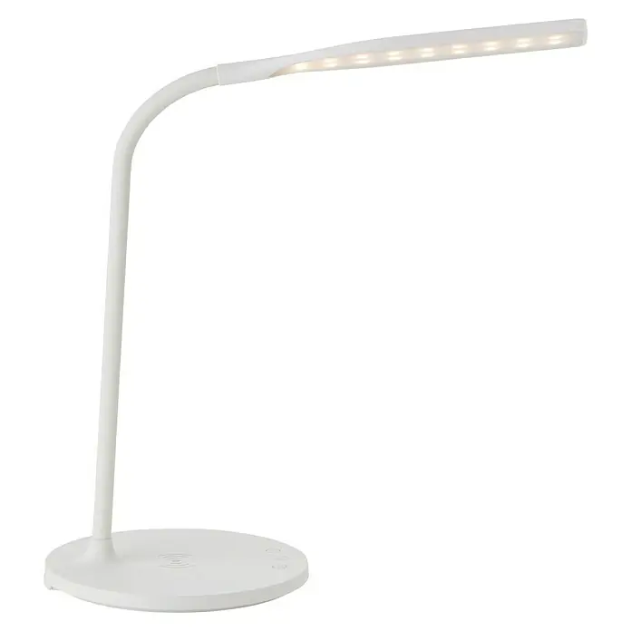 Brilliant LED-Tischleuchte Joni - 5,5 W, L x B x H: 33 x 17 x 34 cm, Weiß, Mehrfarbig - Weiße LED-Tischleuchte mit schlankem Design und runder Basis. Ideal für Büro oder Nachttisch.