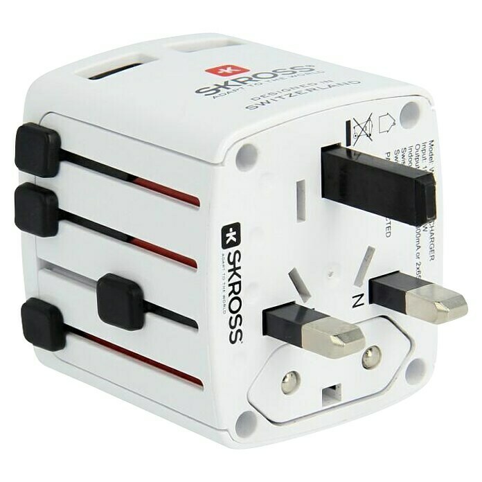 Skross Reiseadapter World USB Charger (Netzsteckertyp Reiseadapter: Typ A (NEMA-1), Weiß) | BAUHAUS