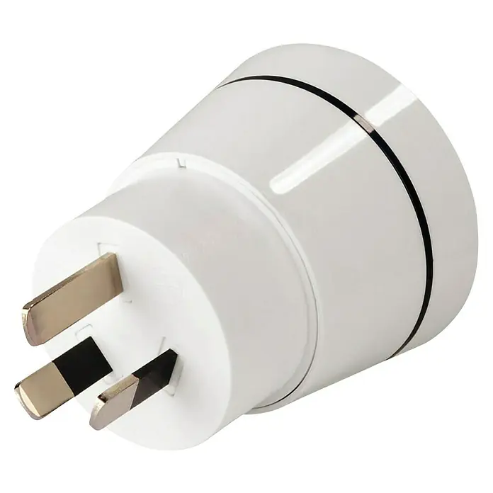 Hama Reiseadapter Europa nach Australien/China - Netzsteckertyp Reiseadapter: Typ I (AS 3112), Weiß - Weißer Reisestecker-Adapter mit drei Stiften für den internationalen Gebrauch, ideal für Reisen.