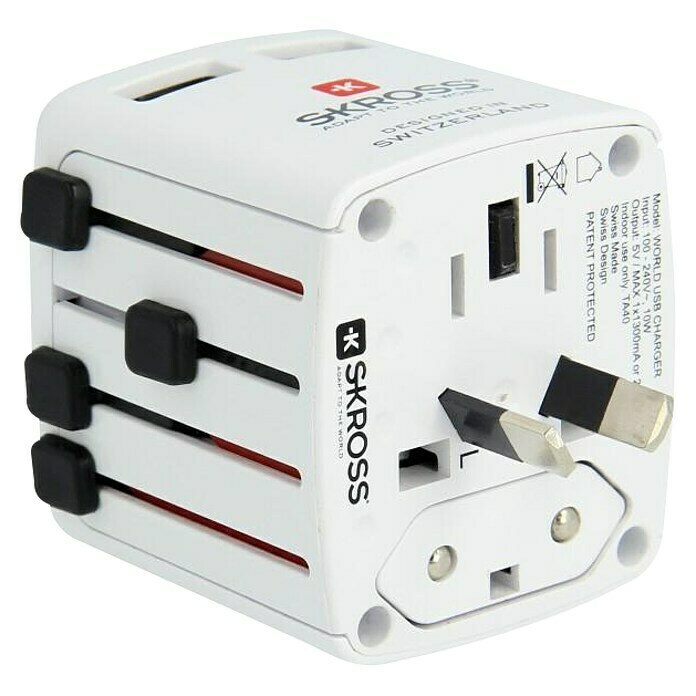 Skross Reiseadapter World USB Charger (Netzsteckertyp Reiseadapter: Typ A (NEMA-1), Weiß) | BAUHAUS