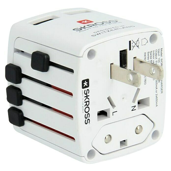 Skross Reiseadapter World USB Charger (Netzsteckertyp Reiseadapter: Typ A (NEMA-1), Weiß) | BAUHAUS