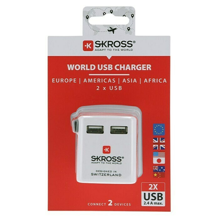 Skross Reiseadapter World USB Charger (Netzsteckertyp Reiseadapter: Typ A (NEMA-1), Weiß) | BAUHAUS