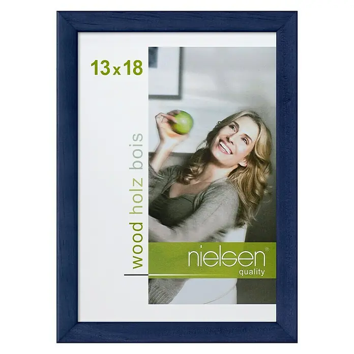 Nielsen Holzrahmen Zoom - 13 x 18 cm, Dunkelblau - Eleganter dunkelblauer Nielsen Holz Bilderrahmen (13x18) für Fotos und Kunstwerke. Ideal für die stilvolle Präsentation Ihrer Erinnerungen.