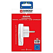 Skross Adaptador de viaje con USB-A (Tipo de enchufe de red de adaptador de viaje: Tipo E+F (CEE 7/7), Blanco) | BAUHAUS