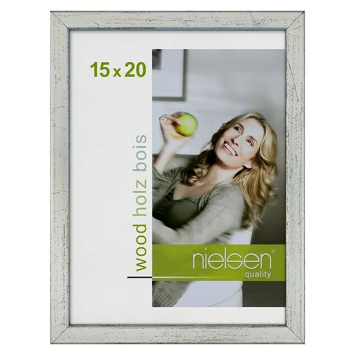 Nielsen Holzrahmen Zoom - 15 x 20 cm, Silber - Weißer Holzrahmen Nielsen, Format 15x20 cm, ideal zum Einrahmen von Fotos, Drucken und Kunstwerken. Die dezente Holzstruktur verleiht einen natürlichen Touch.