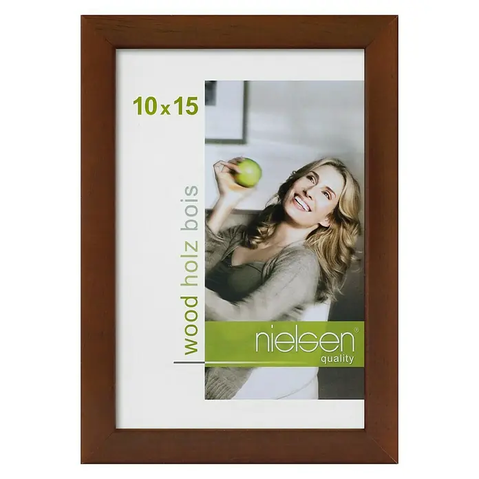 Nielsen Holzrahmen Zoom - 10 x 15 cm, Walnuss - Brauner Nielsen Holz Bilderrahmen, ideal zum Ausstellen von Fotos und Kunstwerken im Format 10x15.