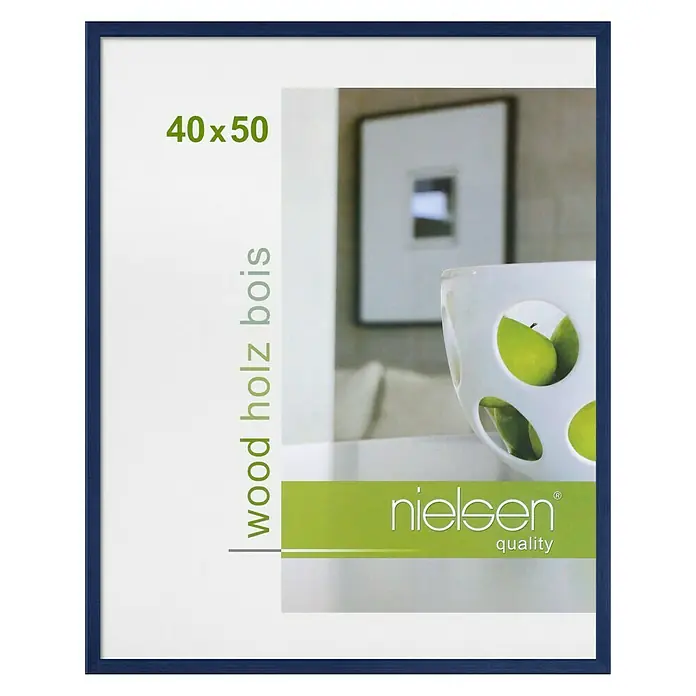 Nielsen Holzrahmen Zoom - 40 x 50 cm, Dunkelblau - Bilderrahmen Nielsen Holz Bois in Blau, 40x50 cm. Elegant und stilvoll für Ihre schönsten Erinnerungen.