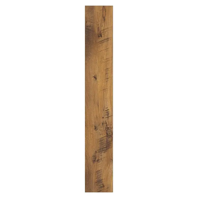 Living by Haro Laminatmuster NKL32 Eiche Fattoria - 290 x 193 x 7 mm, Landhausdiele - Nahaufnahme eines Holzfurnierpaneels mit warmen Brauntönen und deutlicher Maserung, ideal für Innenausbau und Möbeldesign.