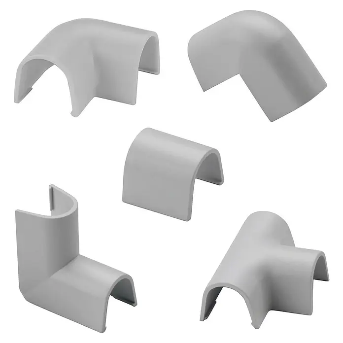 Inofix Cablefix Kit de accesorios para canaleta - Gris, 10 ud. - Diferentes canales de cable blancos.