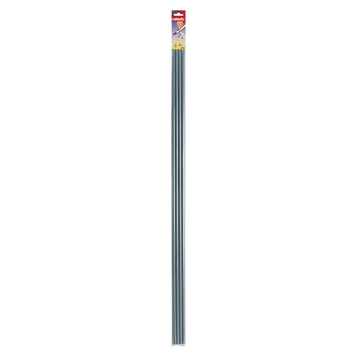 Inofix Cablefix Guía pasacables - Largo: 1 m, Gris, 4 ud. - Imagen de un tubo de cable Cablefix diseñado para organizar y proteger cables, presentado en un acabado gris elegante.