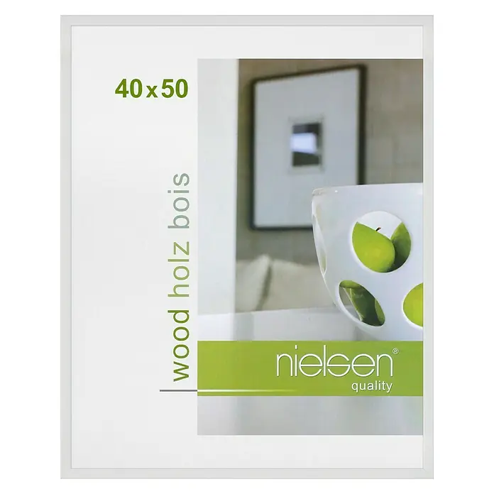 Nielsen Holzrahmen Zoom - 40 x 50 cm, Weiß - Produktbild eines Nielsen Holz Bilderrahmen in der Größe 40x50 cm, ideal für Fotos und Kunstdrucke.
