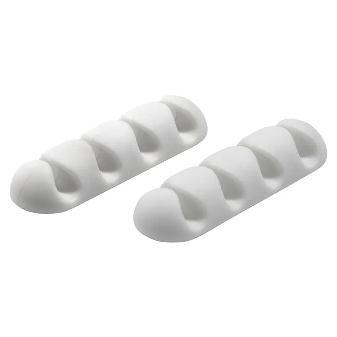Inofix Fijación para cables adhesivo - Blanco, 2 ud. - Dos clips de cable blancos para la organización ordenada de cables que se pueden sujetar a superficies. Un gadget útil.