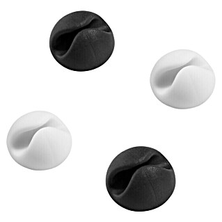 Inofix Fijación para cables adhesivo Mini (Blanco y Negro, 8 ud.)