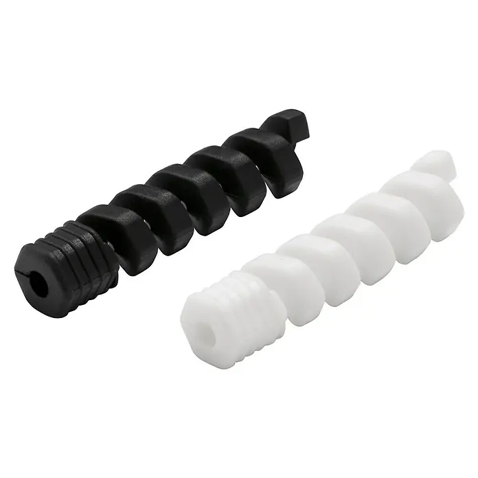 Inofix Protector de cables - Blanco y Negro, 4 ud. - Manguera de protección de cable en espiral de plástico blanco y negro diseñada para proteger los cables de daños y desgaste.