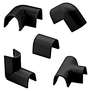 Inofix Kit de accesorios para canaleta Cablefix (Negro, 10 ud.)