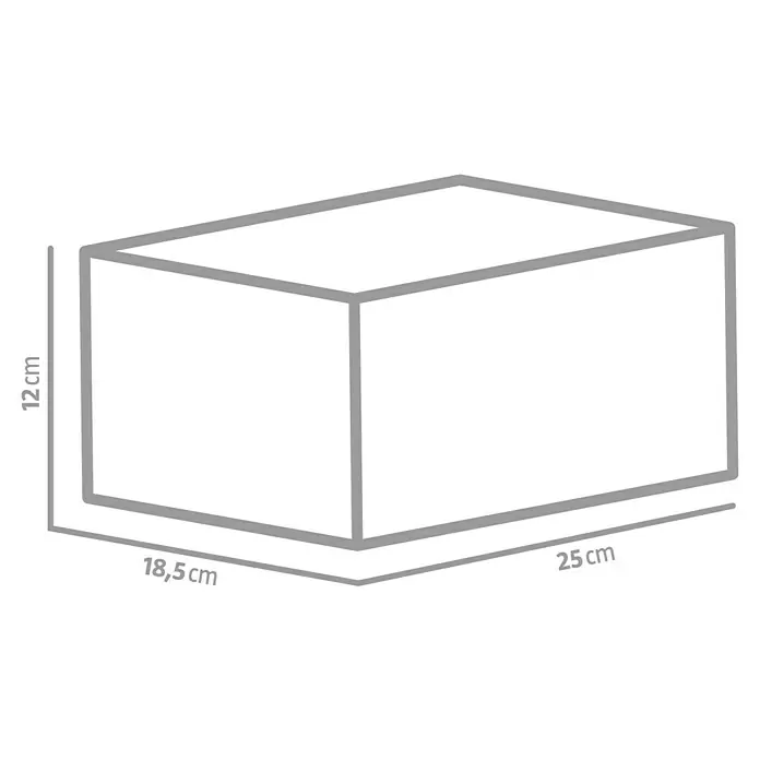 Christoph Mähstein Mährandstein - 25 x 18,5 x 12 cm, Grau, Beton - Darstellung einer quaderförmigen Box mit den Maßen 25 cm Länge, 18,5 cm Breite und 12 cm Höhe. Ideal für Lagerzwecke oder als Präsentationsbox.