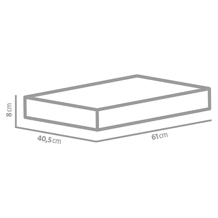 EHL Rasengitterstein - L x B x S: 61 x 40,5 x 8 cm, Grau, Beton - Abbildung eines quaderförmigen Kissens mit den Maßen 61 cm Länge, 40,5 cm Breite und 8 cm Höhe.