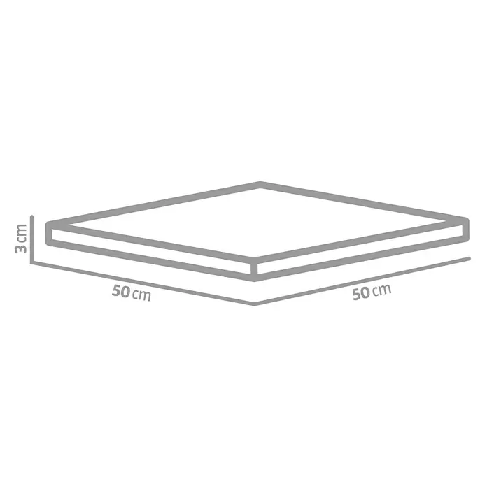 Fallschutzmatte inkl. Steckverbindung - Grün, 50 x 50 x 3 cm - 3D-Ansicht eines quadratischen Kissens mit den Maßen 50 cm x 50 cm und einer Dicke von 3 cm, ideal für Komfort und Stil in Ihrem Zuhause.