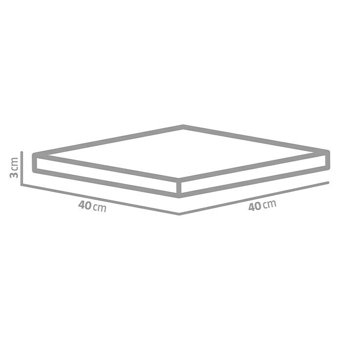 Terrassenplatte G 603 (Hellgrau, 40 x 40 x 3 cm, Granit)