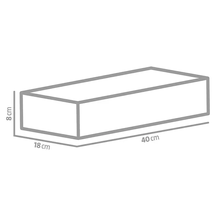 EHL Mauerstein Burgundermauer - Grauwacke, 40 x 18 x 8 cm, Beton - Darstellung eines rechteckigen Prismas mit den Maßen 40 cm x 18 cm x 8 cm. Das geometrische Objekt ist in Grau dargestellt.
