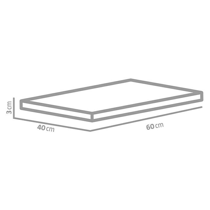 Terrassenplatte G 603 (Hellgrau, 40 x 60 x 3 cm, Granit)