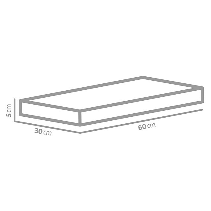 EHL Terrassenplatte Protect (Weiß/Anthrazit nuanciert, 60 x 30 x 5 cm, Beton)