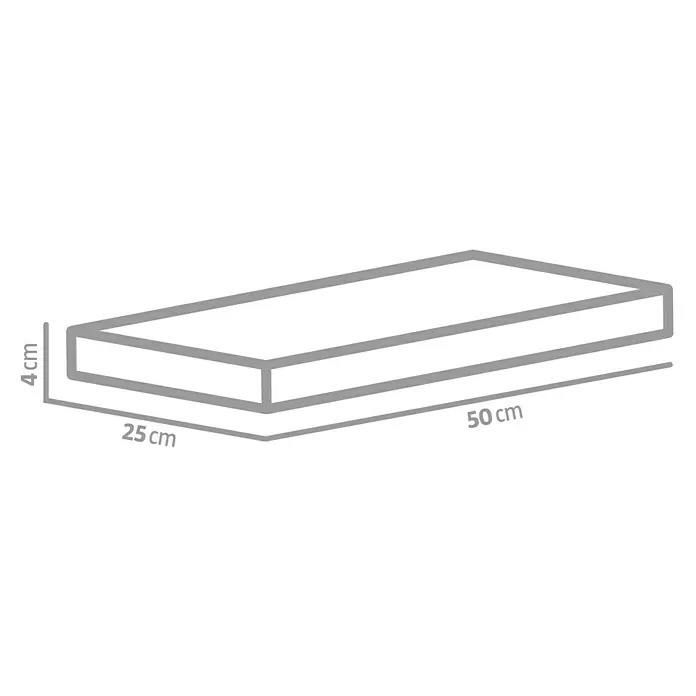 EHL Terrassenplatte BAUHAUS - 50 x 25 x 4 cm, Nero, Beton - Rechteckiger Block mit den Maßen 50 cm x 25 cm x 4 cm, ideal für Modellbau oder architektonische Darstellungen.