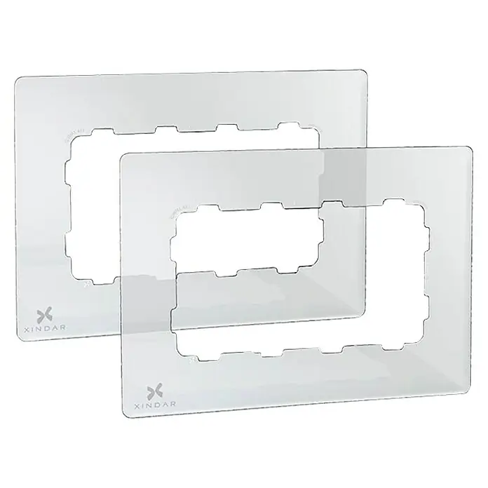 Xindar Marco protección doble pack 2 - Transparente/Blanco, Modelo de mecanismos: x 2, Plástico, Instalar - Dos marcos de interruptor de luz blancos Xindar, ideales para la instalación en el hogar o la oficina, que añaden elegancia.