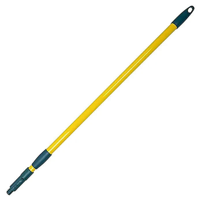 Cepillo escoba con escurridor Gardirex - Ancho: 42 cm - Palo telescópico extensible amarillo con mango y cabezal grises. Ideal para la limpieza en zonas de difícil acceso.
