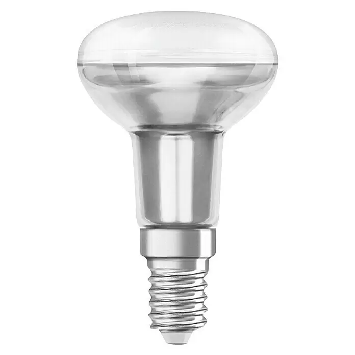 Osram Star Bombilla LED R50 - E14, No regulable, Blanco cálido, 345 lm, 4,3 W - Bombilla LED reflectora R39 con parte superior transparente y base de rosca E14 plateada.