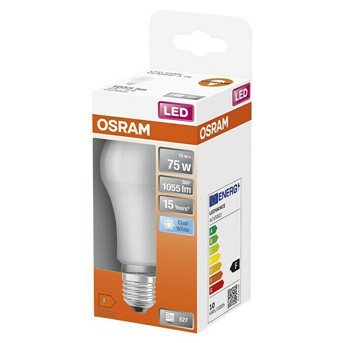 Osram LED-Leuchtmittel Star Classic A (11 W, E27, Kaltweiß, Matt)