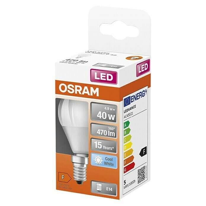 Osram LED svjetiljka (5 W, E14, Hladna bijela, Mat)