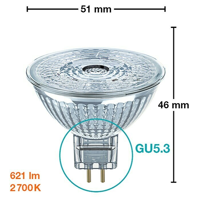 Osram LED svjetiljka (7,2 W, 36°, Bez prigušivanja, Topla bijela)