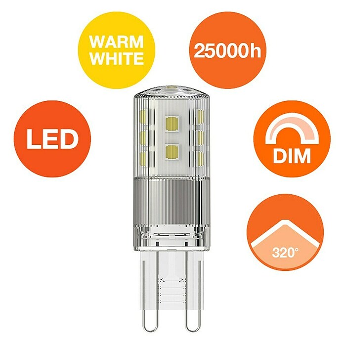 Osram Superstar LED svjetiljka (3,5 W, G9, Boja svjetla: Topla bijela, Može se prigušiti, Kutno)