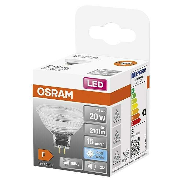 Osram LED svjetiljka (2,9 W, 36°, Bez prigušivanja, Hladna bijela)