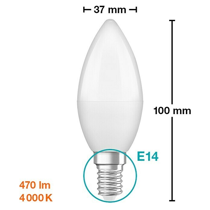 Osram LED svjetiljka (5 W, E14, 1 kom, Hladna bijela, Bez prigušivanja)