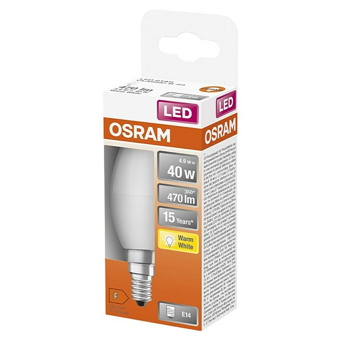 Osram Star LED žarulja Classic B 40  (E14, Bez prigušivanja, Topla bijela, 470 lm, 5,5 W) | BAUHAUS