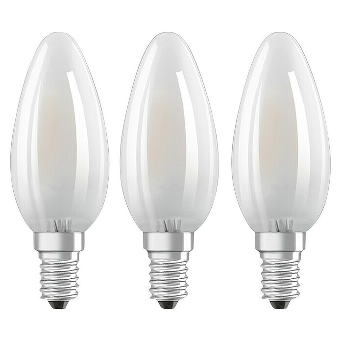 Osram Star Bombilla LED Classic B 40 (4 W, E14, Blanco cálido, Mate, 3 uds.)